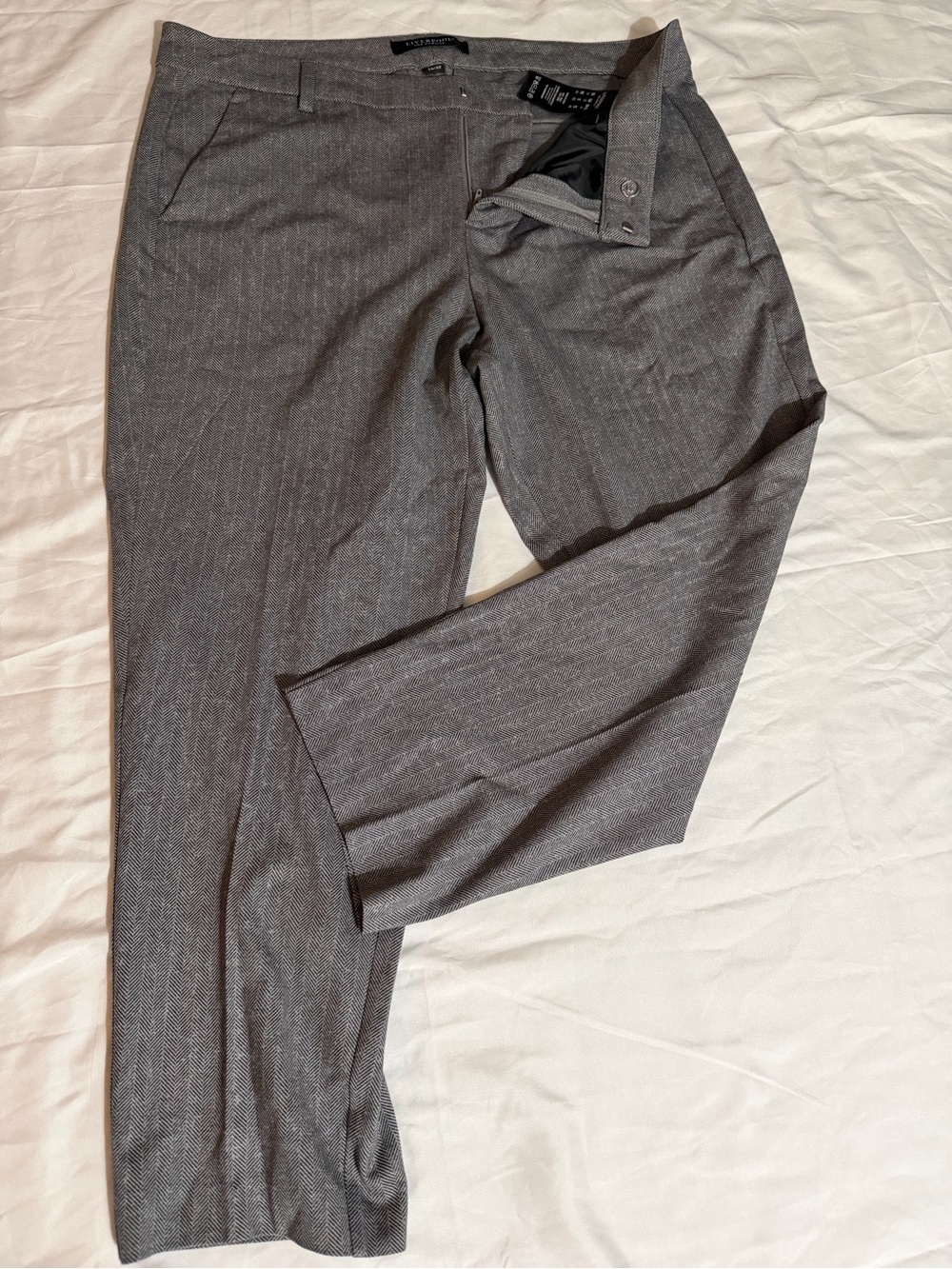 Liverpool Ladies Light Gray Pinstripe Dress Pants